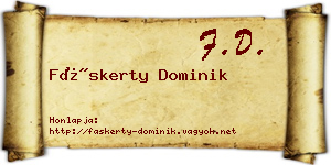 Fáskerty Dominik névjegykártya